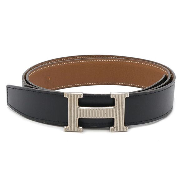Hermes Histoire H Leather Belt - Picture 1 of 8
